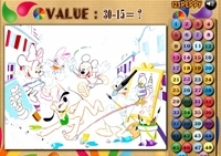 เกมส์มิกกี้เมาส์ระบายสีภาพบวกเลข (Mickey and Friends Coloring Math)