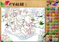 เกมส์หมีพูห์ระบายสีบวกเลข (Winnie and Friends Coloring Math)