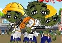 เกมส์ป้องกันผีซอมบี้เข้าโรงเรียน (Cute Zombie School Defense)