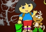 เกมส์ระบายสีดอร่ากับลิงจอมซน (Dora Online Coloring)