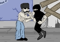 เกมส์นักกล้ามปะทะนินจา (Bakk Borris in Attack of the Massacre Ninjas)