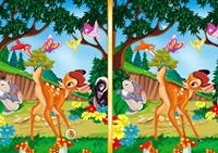 เกมส์จับผิดภาพกวางน้อยในป่าใหญ่ (Bambi Forest Adventure)